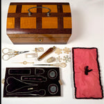 Fine Antique c.1810-30s French Palais Royal Mother of Pearl and 18k Gold Sewing Box, Excellent Condition