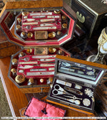 Fine Antique c.1810-30s French Palais Royal Mother of Pearl and 18k Gold Sewing Box, Excellent Condition