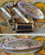 Exceptionally Rare French Louis XV Mother-of-Pearl & Precious Metal Inlaid Knotting Shuttle, c. 1760–1775