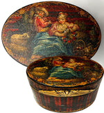 Antique French Vernis Martin Oval Snuff Box Paris, Circa 1775-1790, Louis XVI Era, Dore Bronze Frame
