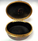 Antique French Vernis Martin Oval Snuff Box Paris, Circa 1775-1790, Louis XVI Era, Dore Bronze Frame