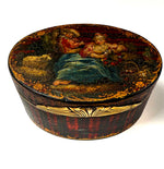 Antique French Vernis Martin Oval Snuff Box Paris, Circa 1775-1790, Louis XVI Era, Dore Bronze Frame