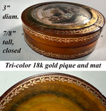 Exceptional Louis XVI Blond Tortoiseshell, 18K Gold Piqué & Sentimental Hairwork Snuff Box, Inscribed "À Camilie," France, c. 1785–1800