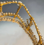 Stunning Antique French Diadem, Crown, Tiara #1 in Huge Paste Pearl Gems, Made for a Wedding