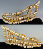 Stunning Antique French Diadem, Crown, Tiara #1 in Huge Paste Pearl Gems, Made for a Wedding