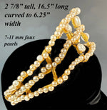 Stunning Antique French Diadem, Crown, Tiara #2 in Huge Paste Pearl Gems, Made for a Wedding