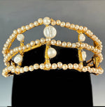 Stunning Antique French Diadem, Crown, Tiara #2 in Huge Paste Pearl Gems, Made for a Wedding