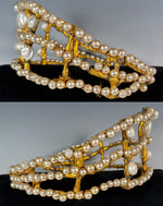 Stunning Antique French Diadem, Crown, Tiara #2 in Huge Paste Pearl Gems, Made for a Wedding