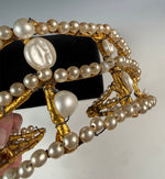 Stunning Antique French Diadem, Crown, Tiara #2 in Huge Paste Pearl Gems, Made for a Wedding