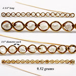 Antique Victorian 4.75" Long Bespoke 16k Brooch w Fresh Water Pearls - in Original Box, c.1850s