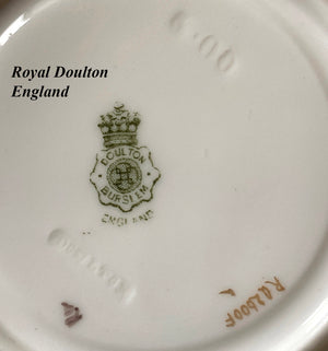 Antique Belle Epoch Raised Gold Enamel Cup and Saucer Set, c.1895-1902 Royal Doulton, England