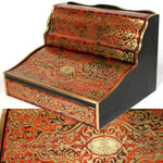 Rare Antique French Napoleon III 13.5" Boulle Lap Desk, Writer's Box or Ecritoire
