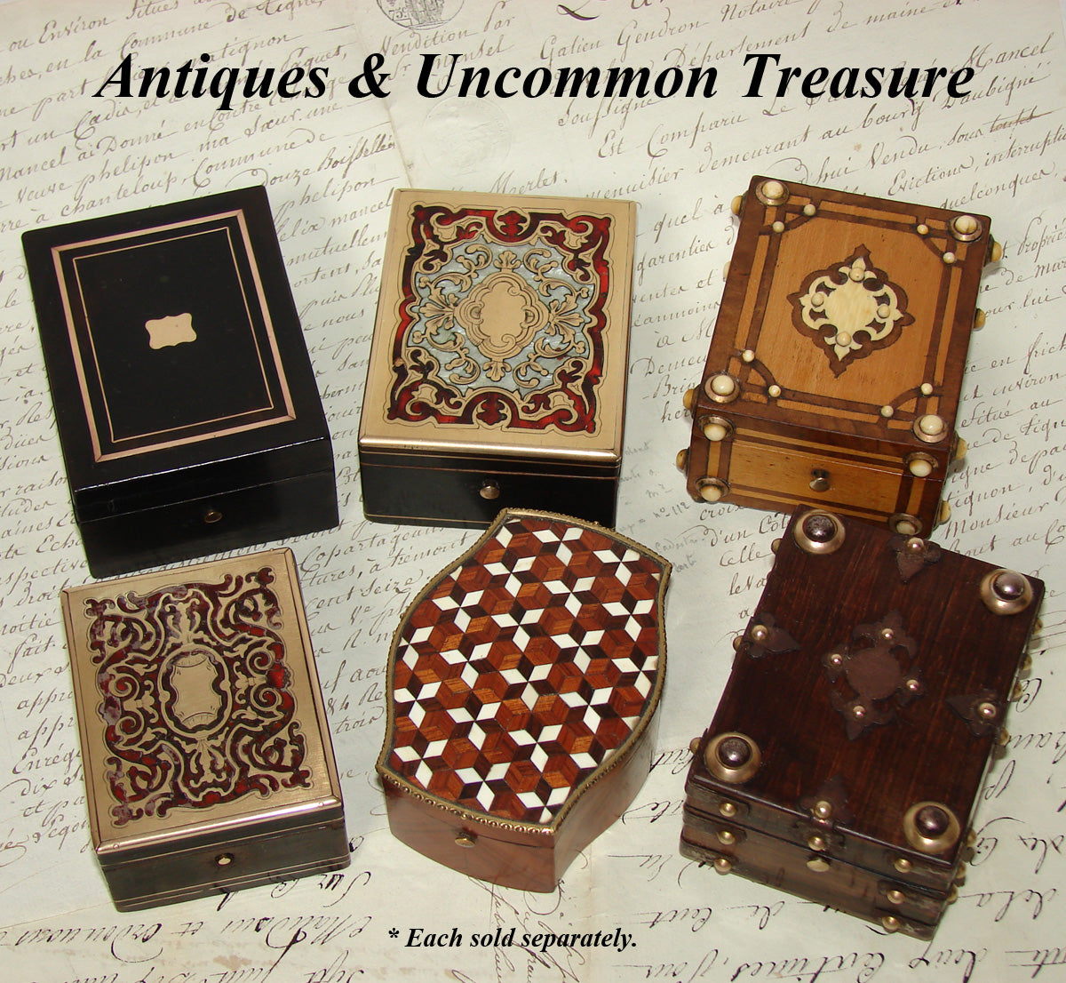 Superb Antique French Napoleon III Era Pocket Watch Box, Display Casket, Tumbling Blocks Marquetry Inlay