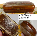 Antique French 18th Century Sewing Tools Etui, Case in Tortoise Shell with 18k Gold Inlay, Pique