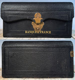 Fine Antique French Leather Bank Folio, Banque de France Accounting and Receipts Briefcase