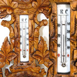 Rare Antique Edwardian Era Black Forest Style 20" Wall Barometer, Thermometer & Hygrometer