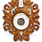 Rare Antique Edwardian Era Black Forest Style 20" Wall Barometer, Thermometer & Hygrometer