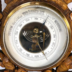 Rare Antique Edwardian Era Black Forest Style 20" Wall Barometer, Thermometer & Hygrometer