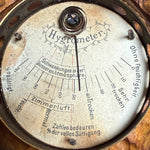 Rare Antique Edwardian Era Black Forest Style 20" Wall Barometer, Thermometer & Hygrometer