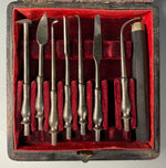 Antique c. 1830 French Dental Hygiene Care or Dentist Tools in Original Travel Case, Necessaire #2, Carved Handle, Toothpick