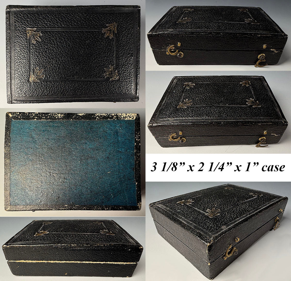 Antique c. 1830 French Dental Hygiene Care or Dentist Tools in Original Travel Case, Necessaire, Carved Handle, Toothpick