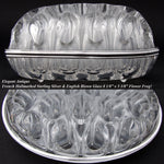 Elegant Vintage French Sterling Silver & Blown Glass 8" Flower Frog, Vase, Centerpiece