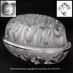 Elegant Vintage French Sterling Silver & Blown Glass 8" Flower Frog, Vase, Centerpiece