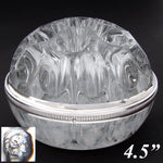 Elegant Vintage French Sterling Silver & Blown Glass 4.5" Flower Frog, Vase, Centerpiece
