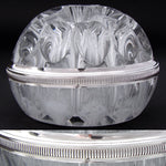 Elegant Vintage French Sterling Silver & Blown Glass 4.5" Flower Frog, Vase, Centerpiece