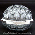 Elegant Vintage Belgian .835 Silver & French Blown Glass 6.5" Flower Frog, Vase, Centerpiece