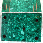 Vintage to Antique Russian Malachite 10.5" Desk or Jewelry Box in the Form of a Book with Brass Inlay