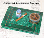 Vintage to Antique Russian Malachite 10.5" Desk or Jewelry Box in the Form of a Book with Brass Inlay