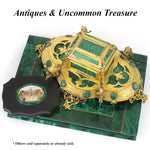 Vintage to Antique Russian Malachite 10.5" Desk or Jewelry Box in the Form of a Book with Brass Inlay
