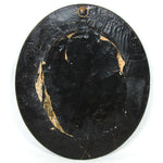 Antique French Hair Art Mourning Icon, 7.75" Bombe Style Frame, Tomb with "A Ma Femme" inscription