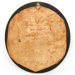 Antique French Mourning Hair Art Memento, Tomb Scene in Oval Ebonized Bombe Style Frame