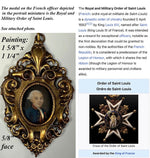 Antique 18th Century French Portrait Miniature Revolutionary Military Officer with Uniform, Medal