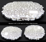 Ornate Antique Continental Powder Compact, Hallmarks & Original Mirror & Interior