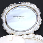 Ornate Antique Continental Powder Compact, Hallmarks & Original Mirror & Interior