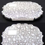 Ornate Antique Continental Powder Compact, Hallmarks & Original Mirror & Interior