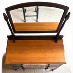 One-of-a-Kind SUMMERWEEN Halloween Antique Victorian Dresser with Beveled Mirror, Decoupage Skull Facade & Distressed Black Finish