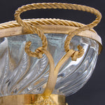 Antique French Napoleon III c.1880s Baccarat 8.5" Swirled & Intaglio Etched Glass Jewel Casket