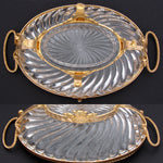 Antique French Napoleon III c.1880s Baccarat 8.5" Swirled & Intaglio Etched Glass Jewel Casket