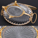 Antique French Napoleon III c.1880s Baccarat 8.5" Swirled & Intaglio Etched Glass Jewel Casket