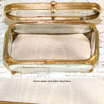 Antique French Napoleon III 6" Jewel Casket, Gilded with Thick Beveled Glass Panels
