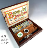 Fine Antique Barnard & Son's Watercolor Set in Box, 10 Original Paint Tubes, not Bricks, Ceramic Pots