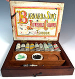Fine Antique Barnard & Son's Watercolor Set in Box, 10 Original Paint Tubes, not Bricks, Ceramic Pots