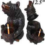 Rare Antique Swiss 12.5" Breinz Bear Smoker's Stand, Tobacco or Cigar Holder