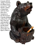 Rare Antique Swiss 12.5" Breinz Bear Smoker's Stand, Tobacco or Cigar Holder