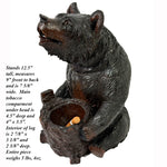 Rare Antique Swiss 12.5" Breinz Bear Smoker's Stand, Tobacco or Cigar Holder