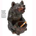 Rare Antique Swiss 12.5" Breinz Bear Smoker's Stand, Tobacco or Cigar Holder